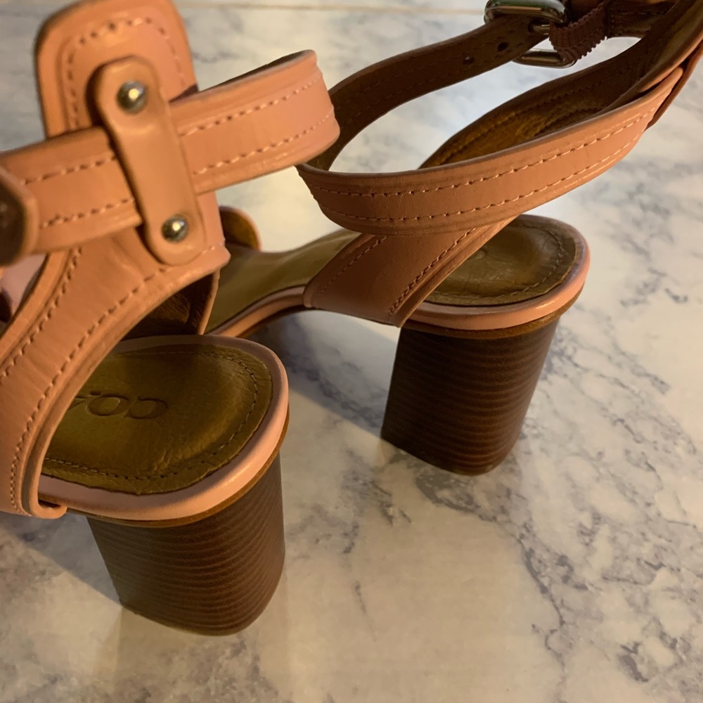 Coach Pink Studded Sandals with Ankle Strap - Picture 6 of 10